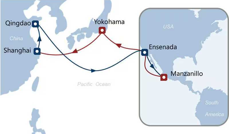 new WSA8 shipping route