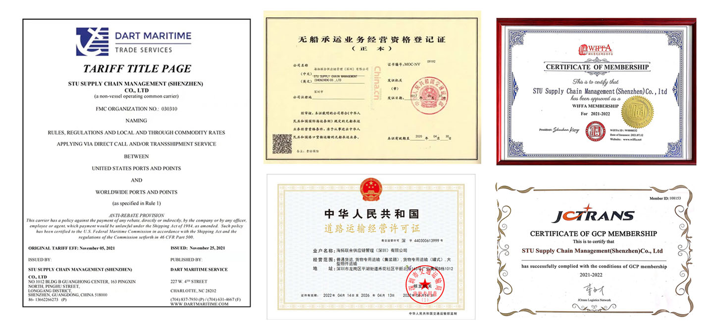 STU SUPPLY CHAIN CERTIFICATES
