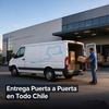 Furgón de reparto entregando mercancía en Chile, servicio puerta a puerta