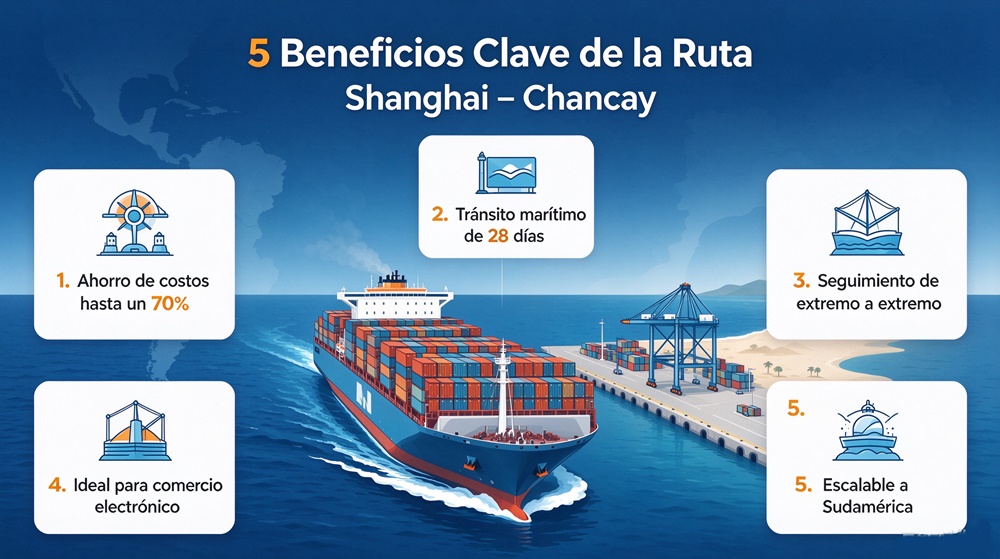 Beneficios de la ruta mar&iacute;tima directa Shanghai Chancay