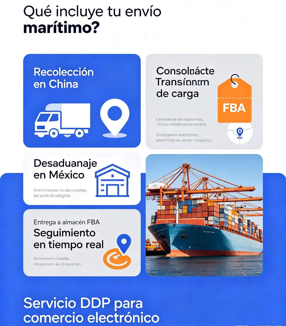 Qu&eacute; incluye el servicio log&iacute;stico mar&iacute;timo DDP China‑M&eacute;xico, despacho aduanero, aranceles incluidos y entrega a almacenes