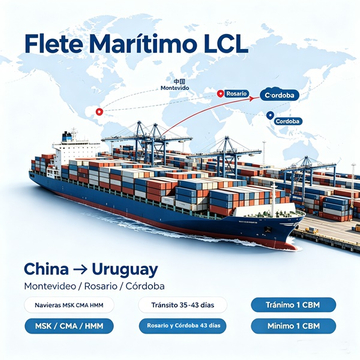 Servicio de flete marítimo LCL de China a Montevideo Uruguay STU Supply Chain