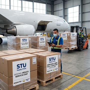Flete aéreo de China a México con despacho DDP para Amazon FBA y Mercado Libre - STU Supply Chain