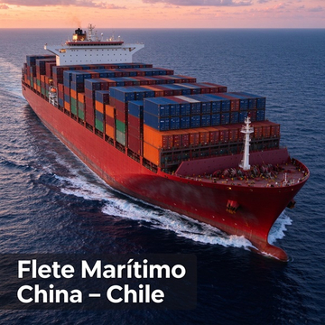 Buque portacontenedores navegando de China a Chile, flete marítimo internacional