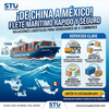 Infografía de servicio de flete marítimo de China a México por STU Supply Chain. Muestra transporte marítimo, envío DDP puerta a puerta, soluciones FCL y LCL, y entregas directas a bodegas de Amazon FBA y MercadoLibre México.
