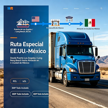 Ruta especial EE.UU.-México desde el Puerto de Los Ángeles / Long Beach hasta almacén en Ciudad de México