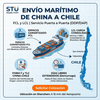 Envío marítimo de China a Chile FCL y LCL con servicio puerta a puerta, certificado Form F y hasta 21 días libres de demurrage por STU Supply Chain.
