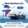 Servicio de flete marítimo LCL de China a Asunción Paraguay con transbordo en Montevideo, bandera de Paraguay y ruta marítima