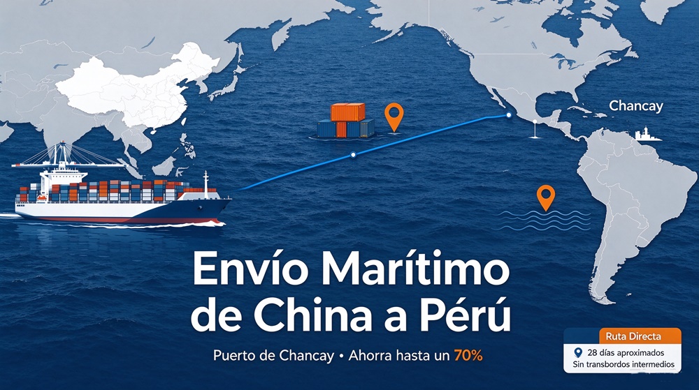 Env&iacute;o mar&iacute;timo de China a Per&uacute; por puerto de Chancay